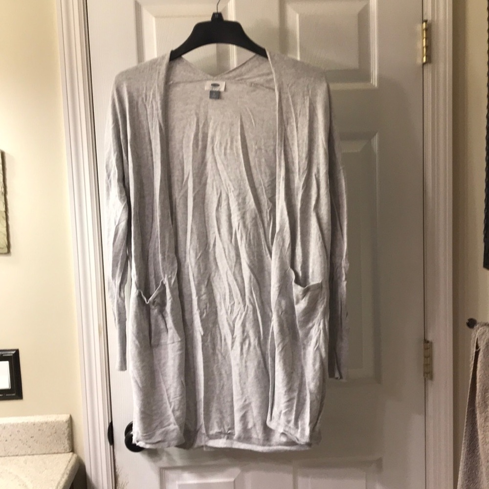 Long gray cardigan